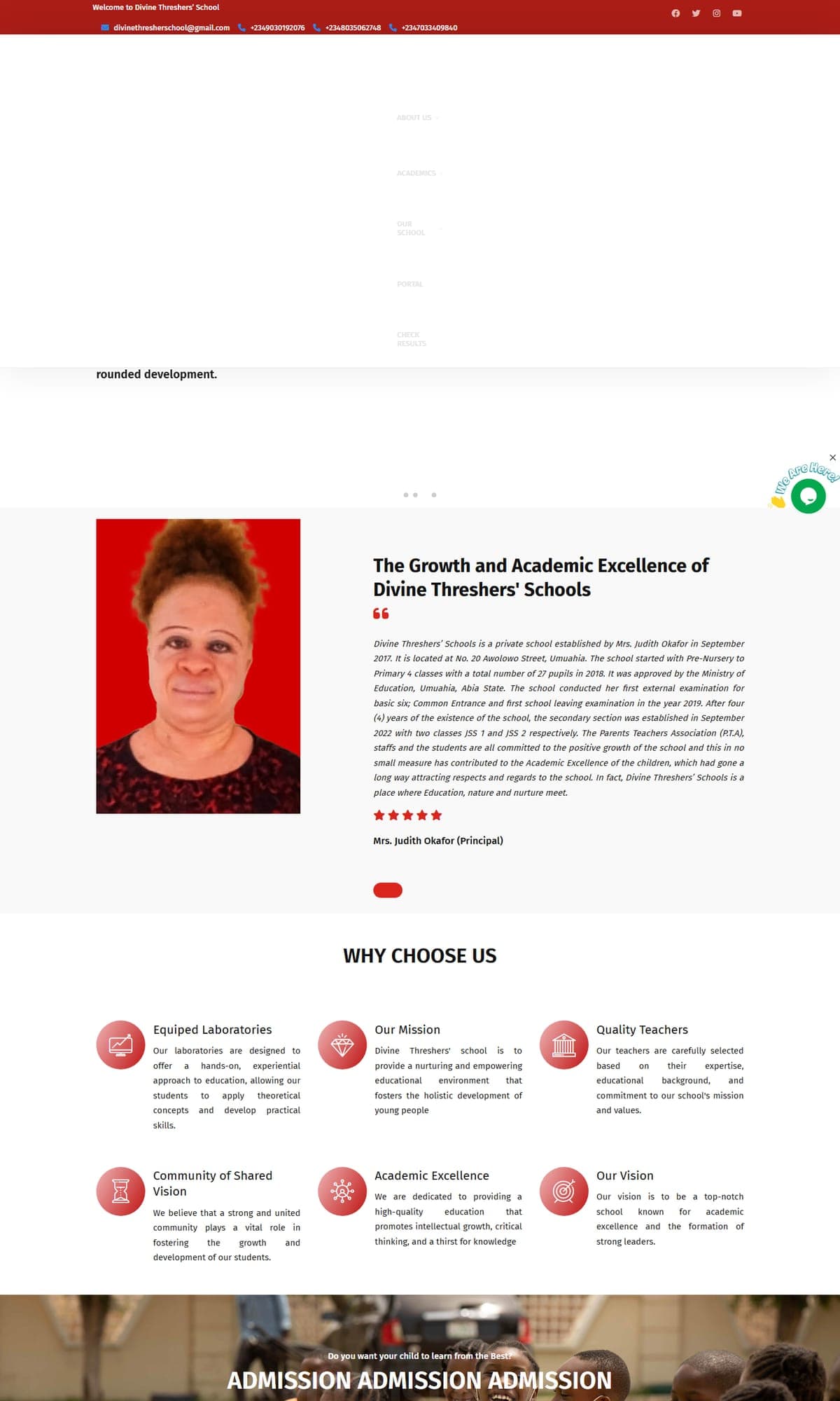 Divine Threshers' Schools website