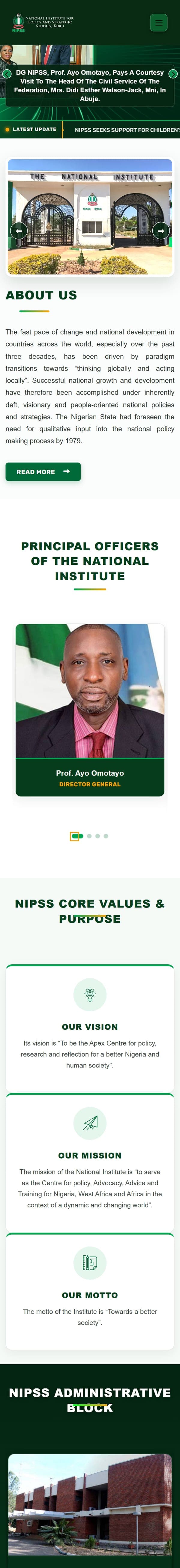 National Institute for Policy and Strategic Studies on mobile