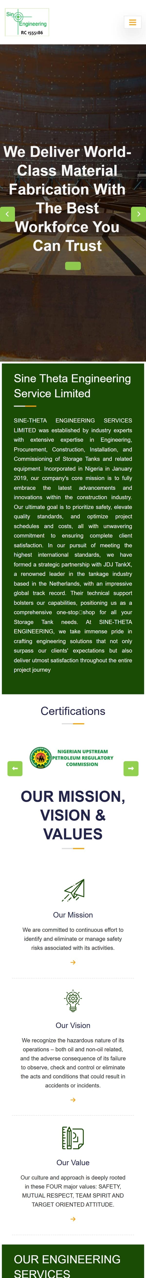 Sine-Theta Engineering Services on mobile